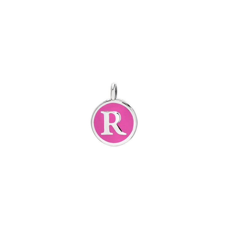 Pink Enamel Initial Charm