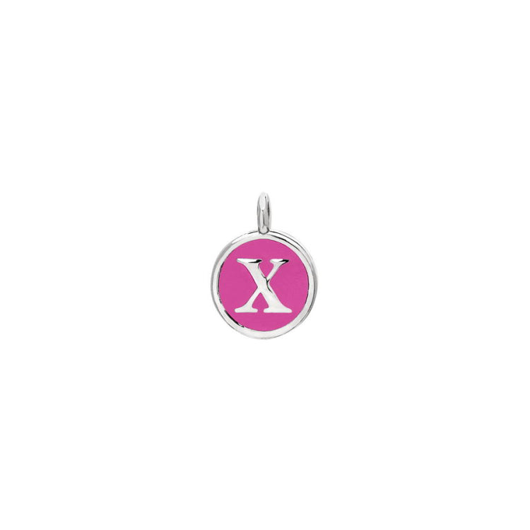 Pink Enamel Initial Charm