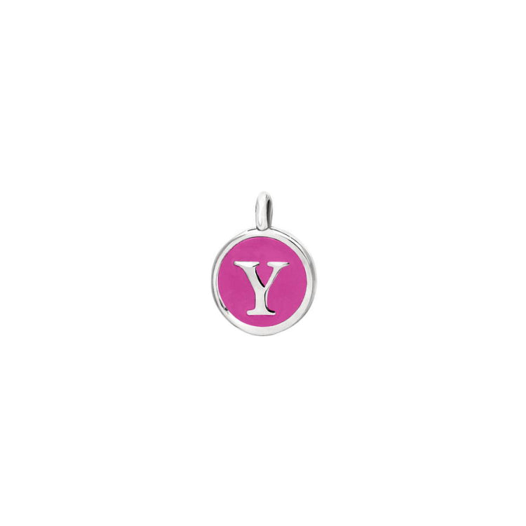 Pink Enamel Initial Charm