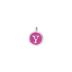 Pink Enamel Initial Charm