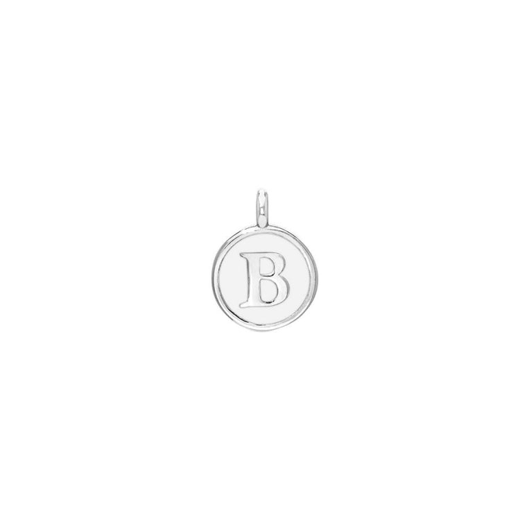 White Enamel Initial Charm