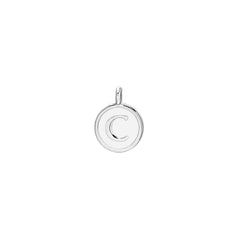 White Enamel Initial Charm