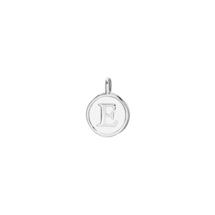White Enamel Initial Charm