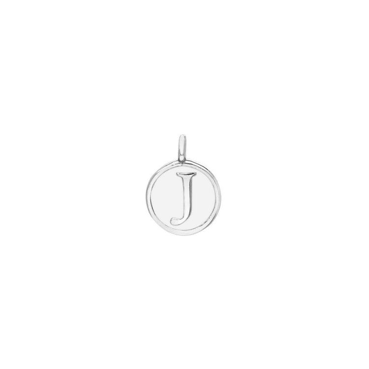 White Enamel Initial Charm