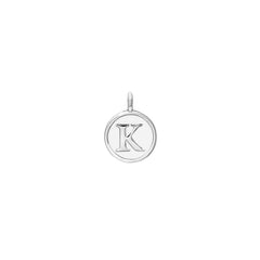 White Enamel Initial Charm