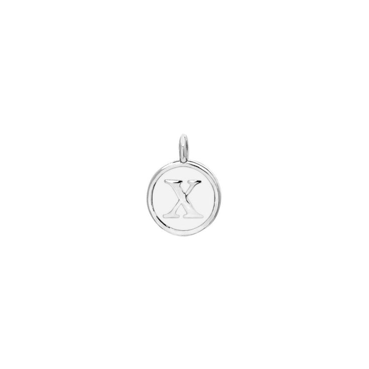 White Enamel Initial Charm
