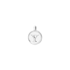 White Enamel Initial Charm