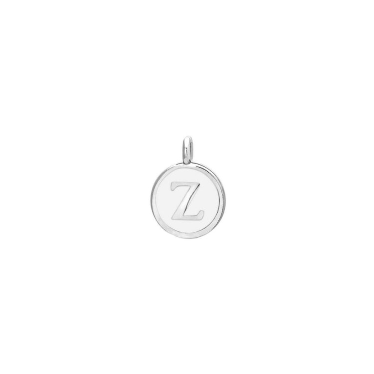 White Enamel Initial Charm