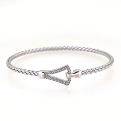 Triangle Buckle Basketweave Bracelet