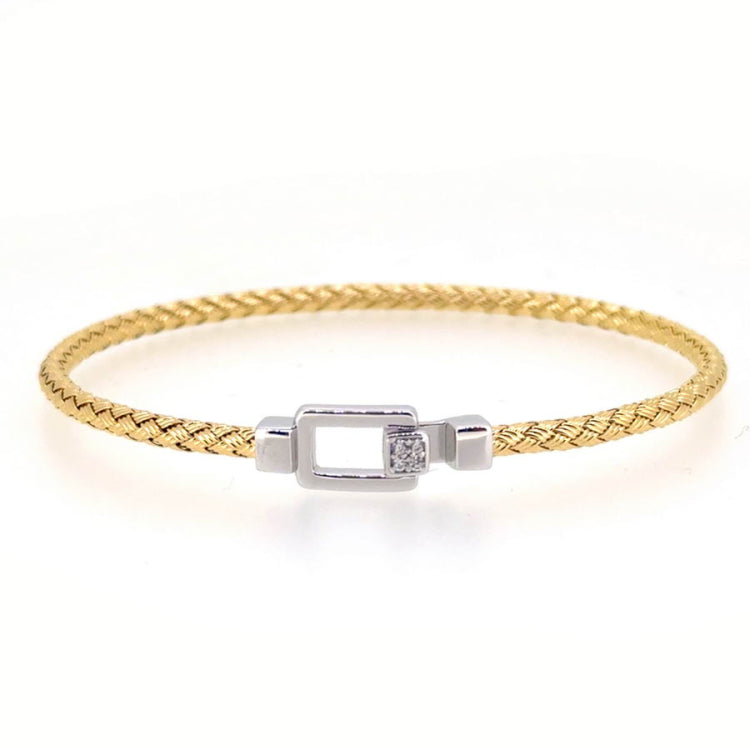 Square Buckle Basketweave Bracelet