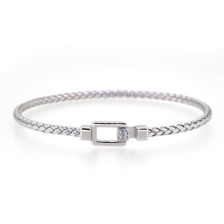 Square Buckle Basketweave Bracelet