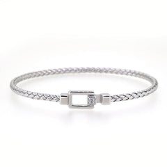 Square Buckle Basketweave Bracelet