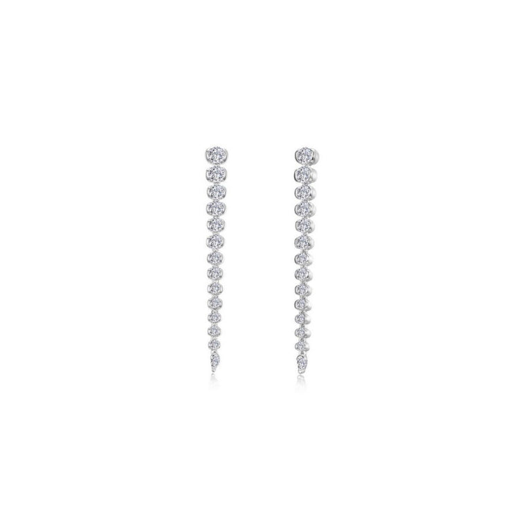 Graduated Half Bezel Drop Earrings