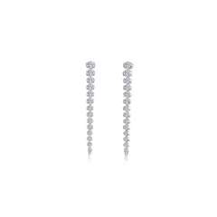 Graduated Half Bezel Drop Earrings