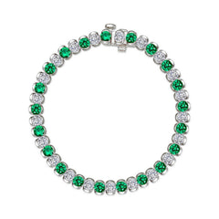 7.5 CTW Aria Half- Bezel Emerald Tennis Bracelet