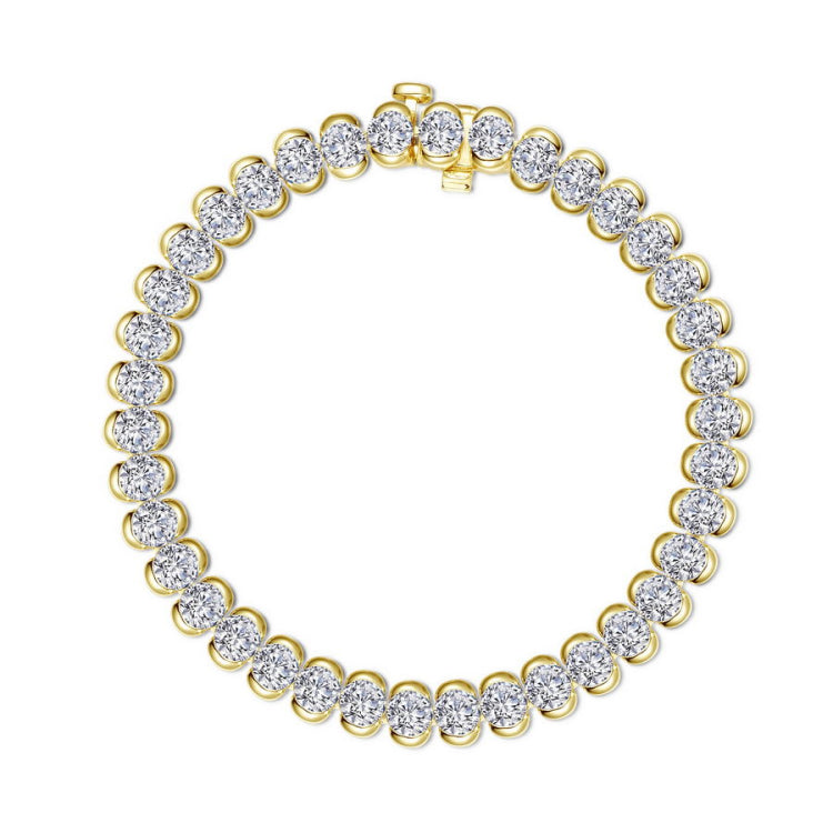 9.5 CTW Aria Half- Bezel Tennis Bracelet