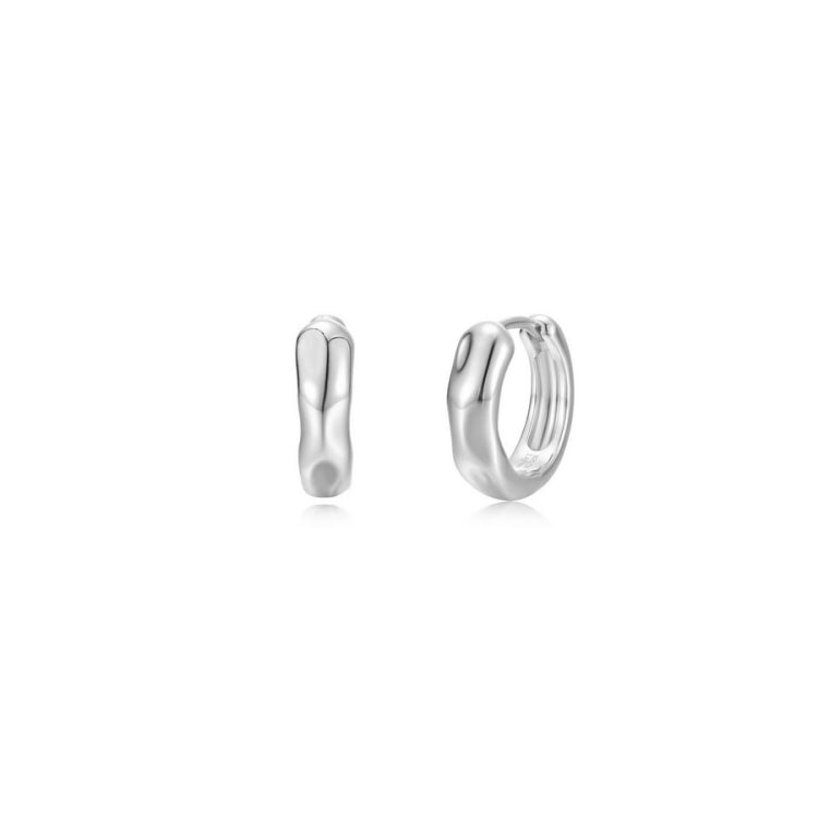 High-Polished Molten Huggie Earrings
