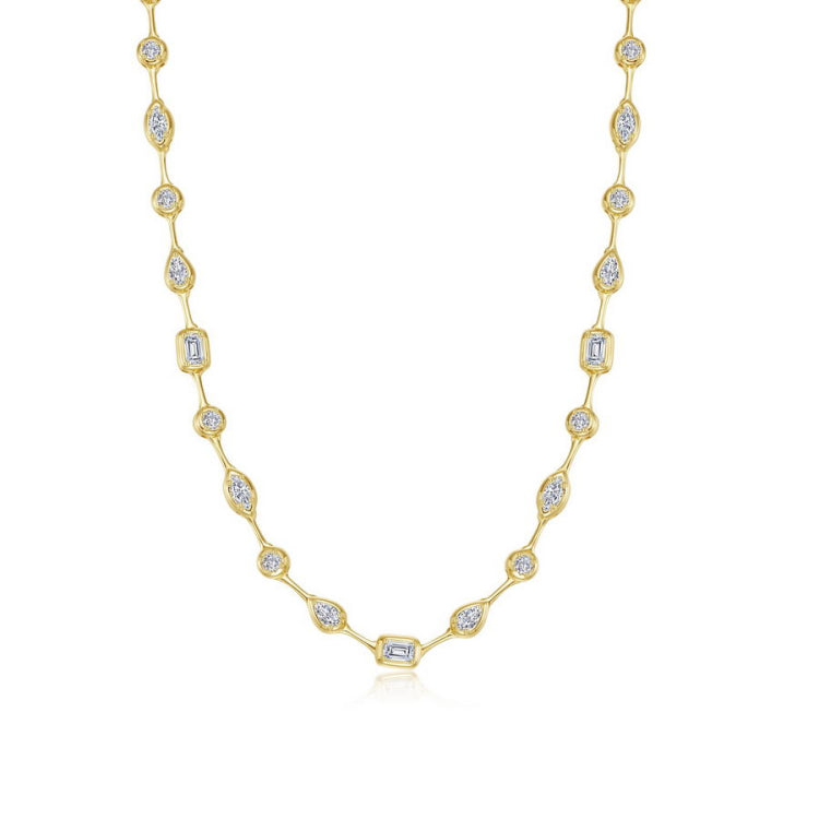 Mosaic Fancy-Cut Necklace 