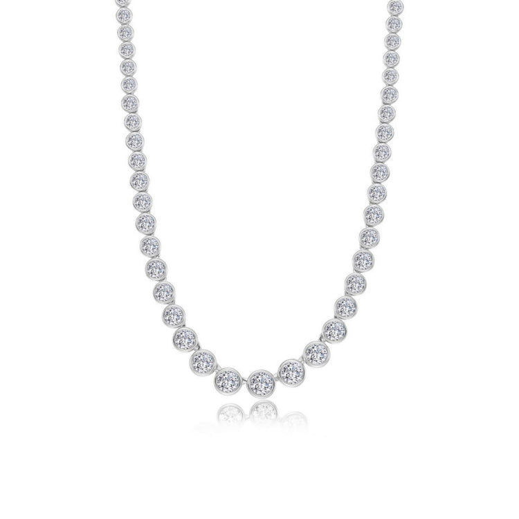 Graduated Bezel Line Necklace