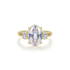 Aurora Three-Stone Oval Ring