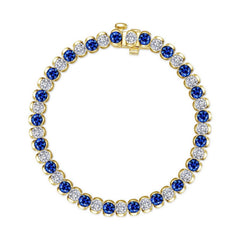 7.5 CTW Aria Half- Bezel Sapphire Tennis Bracelet