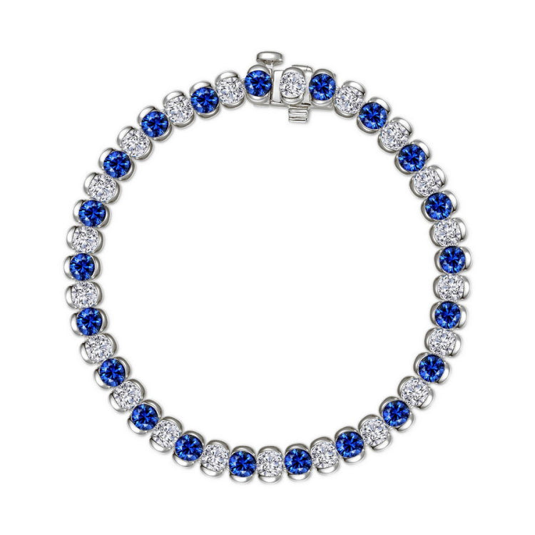 7.5 CTW Aria Half- Bezel Sapphire Tennis Bracelet