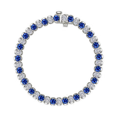 7.5 CTW Aria Half- Bezel Sapphire Tennis Bracelet