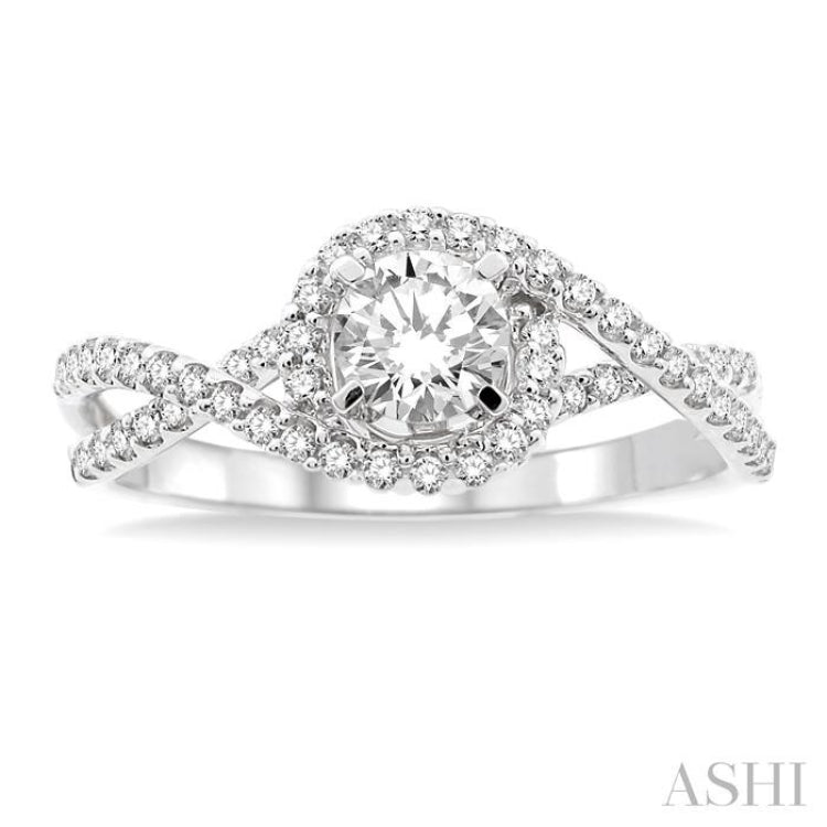1/4 Ctw Diamond Semi-Mount Engagement Ring in 14K White Gold