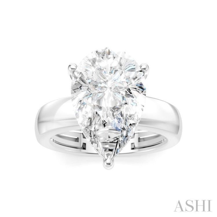 1/6 Ctw Pear Shape Round Cut Diamond Semi-Mount Engagement Ring in 14K White Gold