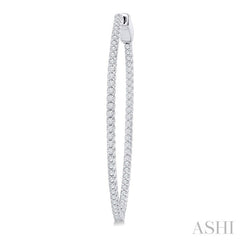 1 Ctw Inside-Out Round Cut Diamond 1/2-Inch Oval Hoop Earrings in 14K White Gold