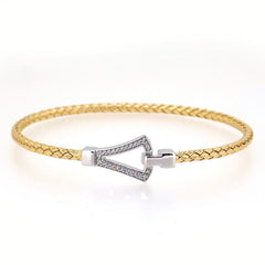 Triangle Buckle Basketweave Bracelet