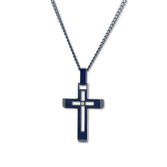 Hollow Center Cross with Diamond Accent