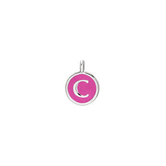 Pink Enamel Initial Charm