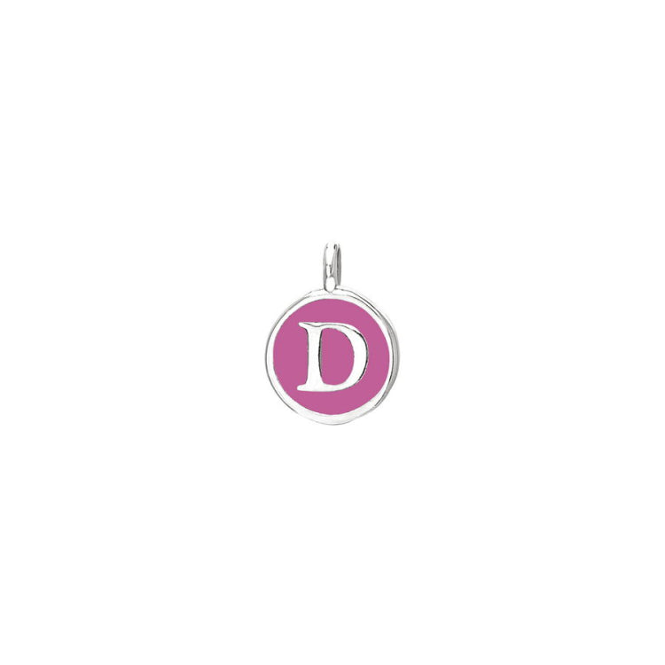 Pink Enamel Initial Charm