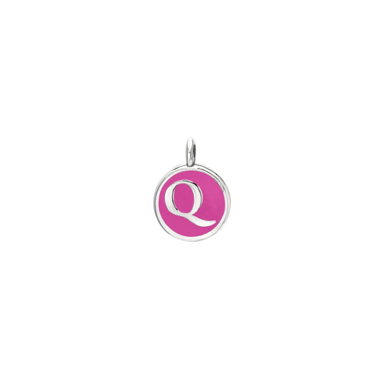 Pink Enamel Initial Charm