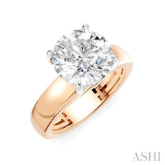 1/20 Ctw Round Shape Round Cut Diamond Semi-Mount Engagement Ring in 14K Rose and White Gold