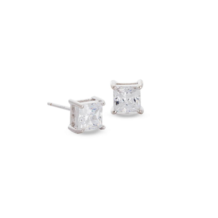 Prong Set Princess Cut Simulated Diamond Stud Earrings