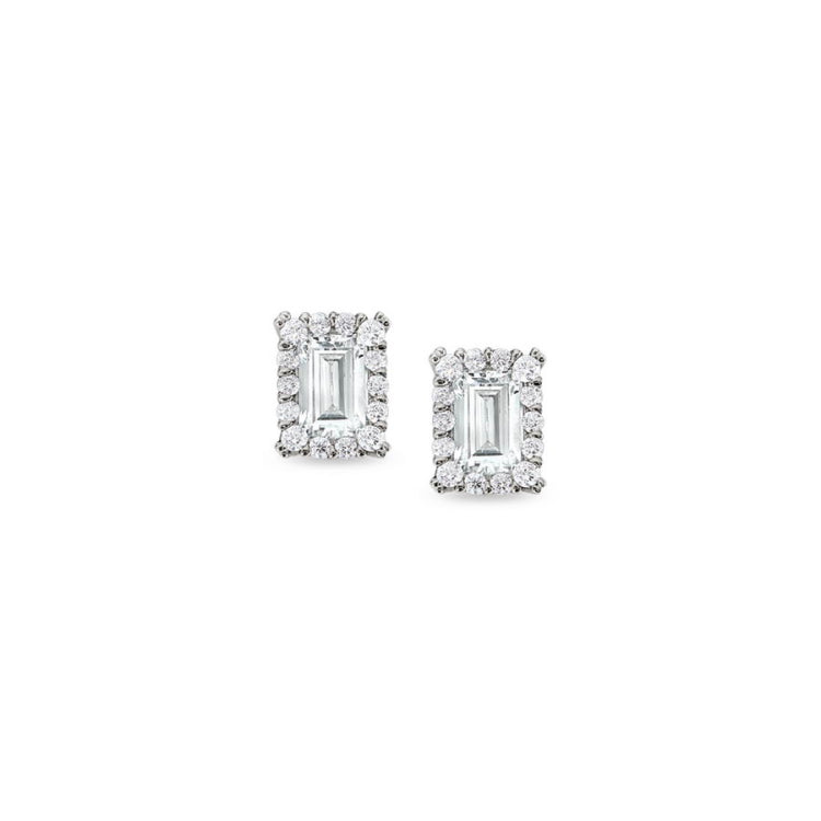 Emerald Cut Simulated Diamond Stud Earrings