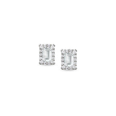 Emerald Cut Simulated Diamond Stud Earrings