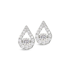 Teardrop Shaped Dancing Stone Stud Earrings