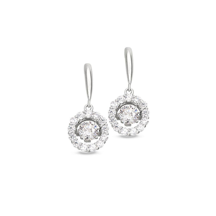 Round Dancing Stone Drop Earrings