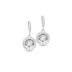Round Dancing Stone Drop Earrings