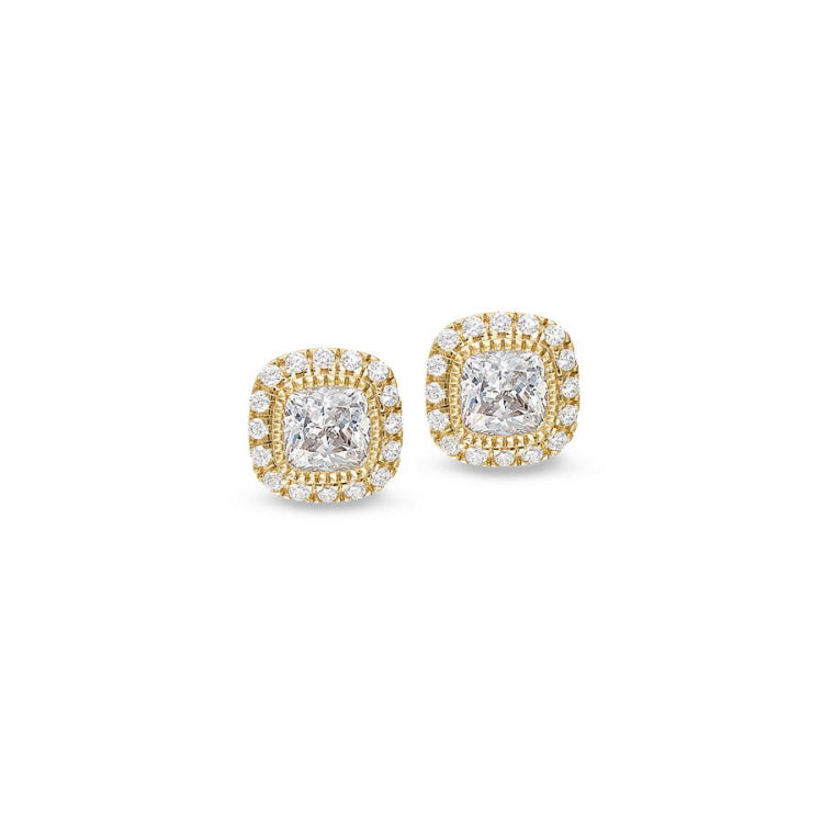 Cushion Cut April Birthstone Stud Earrings