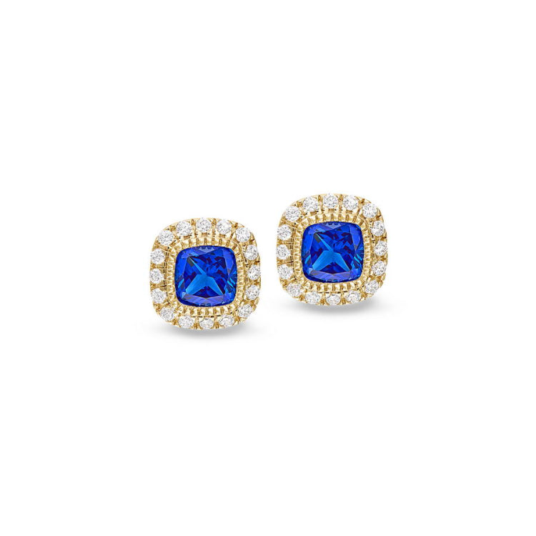 Cushion Cut September Birthstone Stud Earrings