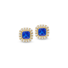 Cushion Cut September Birthstone Stud Earrings