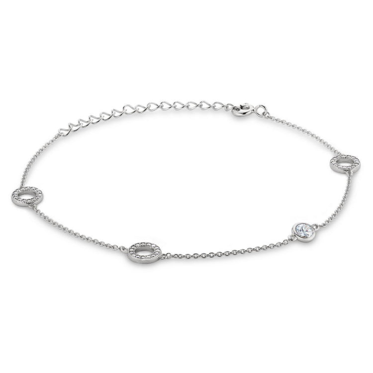 Open Circle and Bezel Bracelet