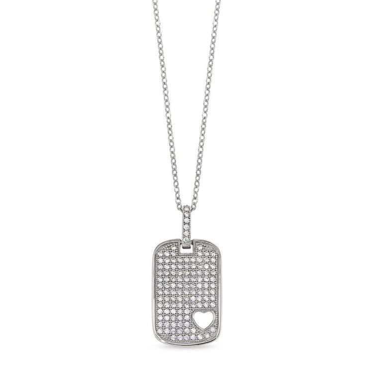 Dog Tag Pendant with Heart Cutout