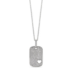 Dog Tag Pendant with Heart Cutout