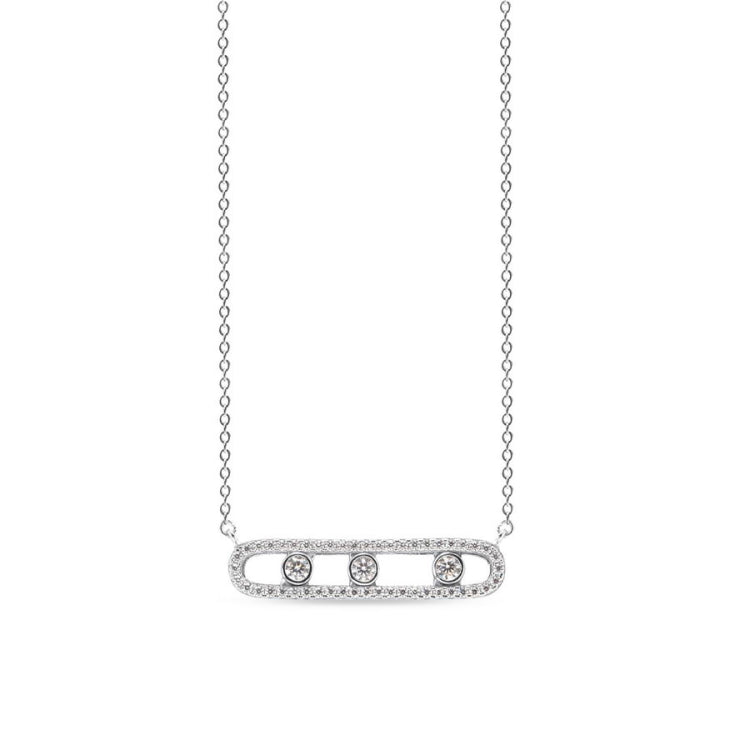 Rectangular Floating Stones Necklace