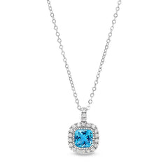 Cushion Cut December Birthstone Pendant